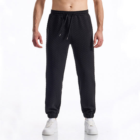 Herren bequeme Freizeithose mit elastischem Bund und Strukturmuster R&B