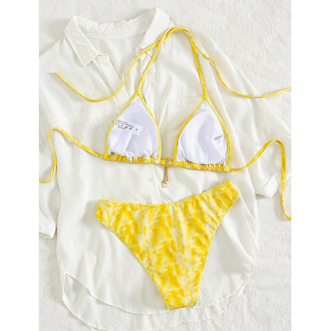 Damen Triangel-Bikini mit Raffungen und modischem Detail R&B