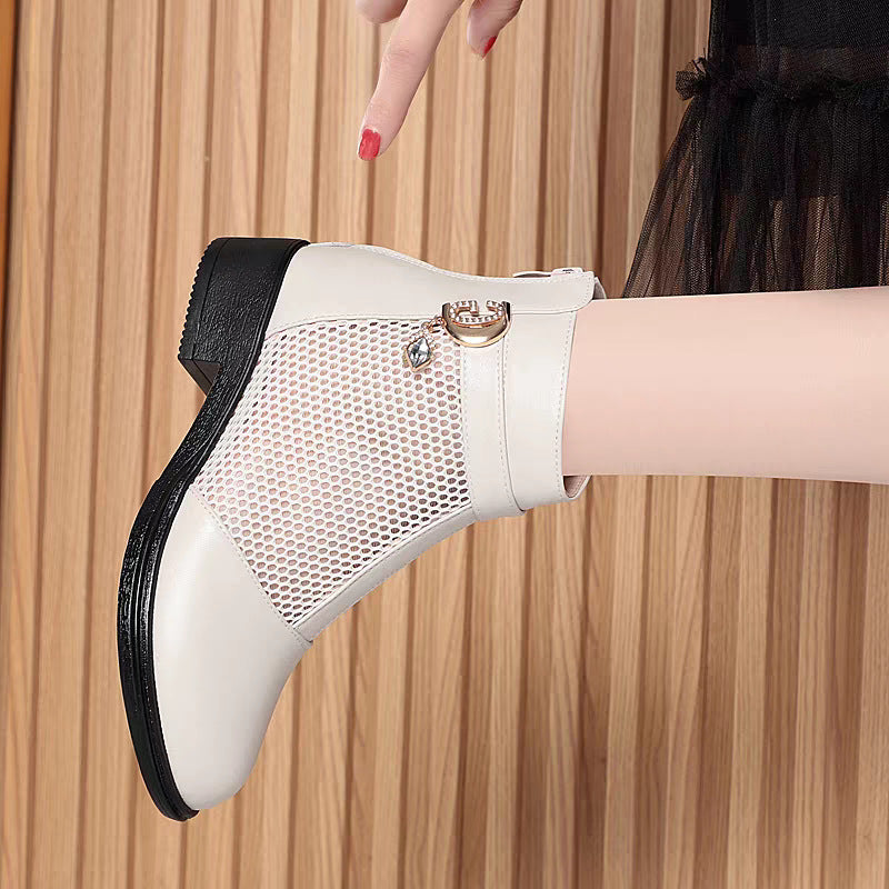 Damen Stiefeletten mit durchlässigem Netzdesign und elegantem Schmuckdetail R&B