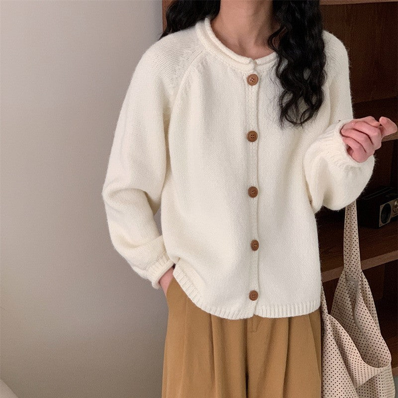 Damen Strickjacke mit asymmetrischem Schnitt und großzügigen Ballonärmeln R&B