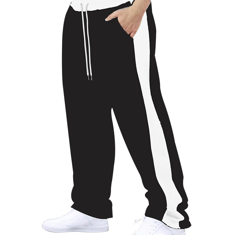 Herren Bequeme Sportliche Jogginghose mit elastischem Bund und kontrastierenden Seiteneinsätzen R&B