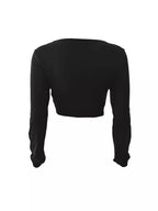 Damen Cropped Oberteil mit Raffung und V-Ausschnitt R&B