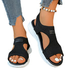 Damen Bequeme Freizeit-Sandalen mit elastischen Riemen und gepolsterter Sohle R&B