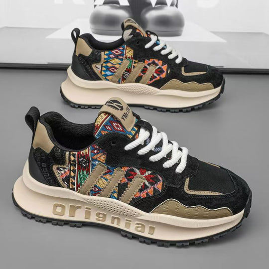 Damen Bequeme und modische Sneakers mit farbiger Stickerei R&B