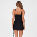 Damen Minikleid mit raffinierten Rüschendetails und verführerischem Spitzenansatz R&B