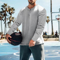 Herren langärmliges Henley-Shirt mit strukturiertem Stoff und praktischen Knopfdetails R&B