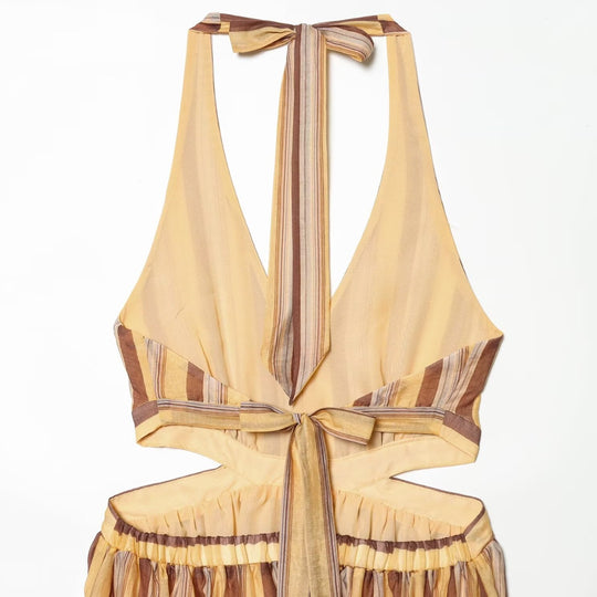 Damen Sommerkleid mit tiefem Ausschnitt und Cut-Outs R&B