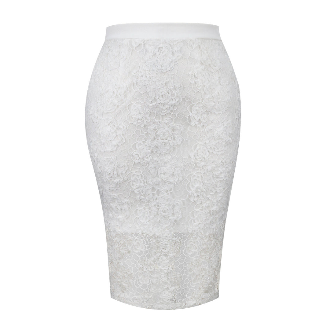 Damen Eleganter Spitzenrock mit floralen Akzenten R&B