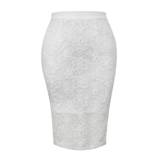 Damen Eleganter Spitzenrock mit floralen Akzenten R&B
