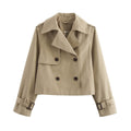 Damen cropped Trenchjacke mit exklusivem Schnitt und praktischen Taschen