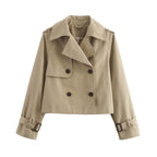 Damen cropped Trenchjacke mit exklusivem Schnitt und praktischen Taschen