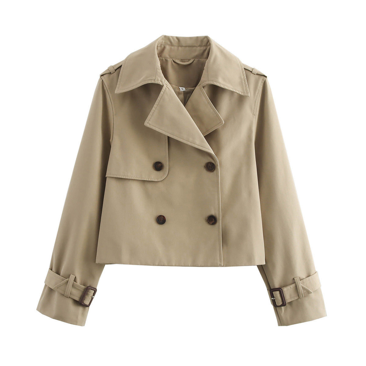 Damen cropped Trenchjacke mit exklusivem Schnitt und praktischen Taschen