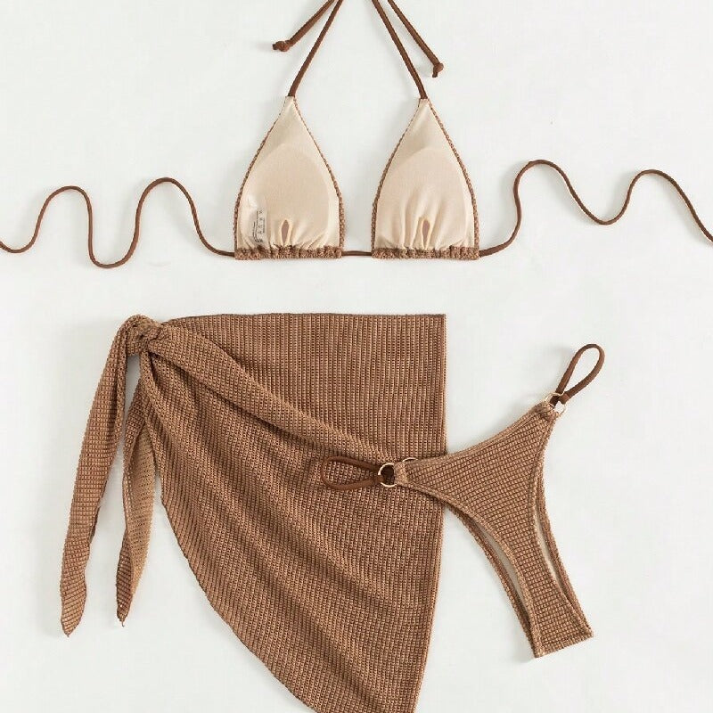 Damen Triangel-Bikini mit Wickelrock R&B