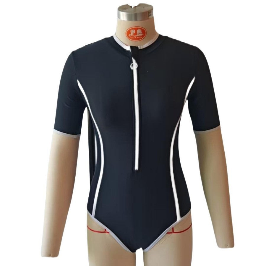 Damen Sportlicher Langarm Badeanzug R&B