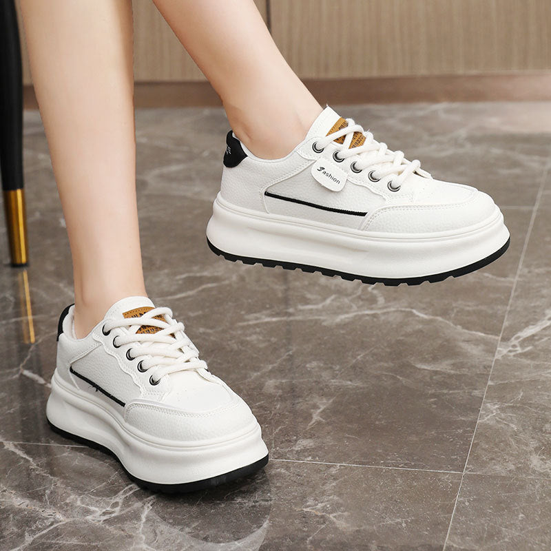 Damen modische Chunky Sneaker mit hochgezogenem Sohlenprofil und atmungsaktiver Obermaterialstruktur R&B