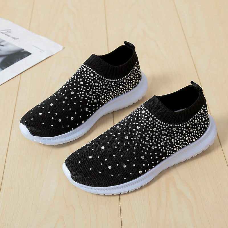 Damen Glitzernde Slip-On Sneaker mit atmungsaktivem Obermaterial und rutschfester Sohle R&B