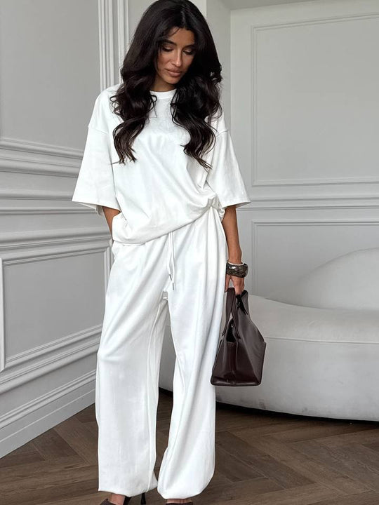 Damen komfortables Lounge-Set aus weichem Material mit weitem Schnitt R&B