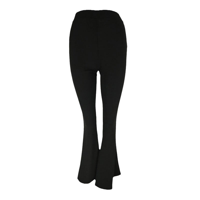 Damen flared Fitnesshose mit hochgezogenem Bund und bequemer Passform R&B
