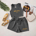 Damen Sportliches Zweiteiler Set mit Top und Shorts R&B