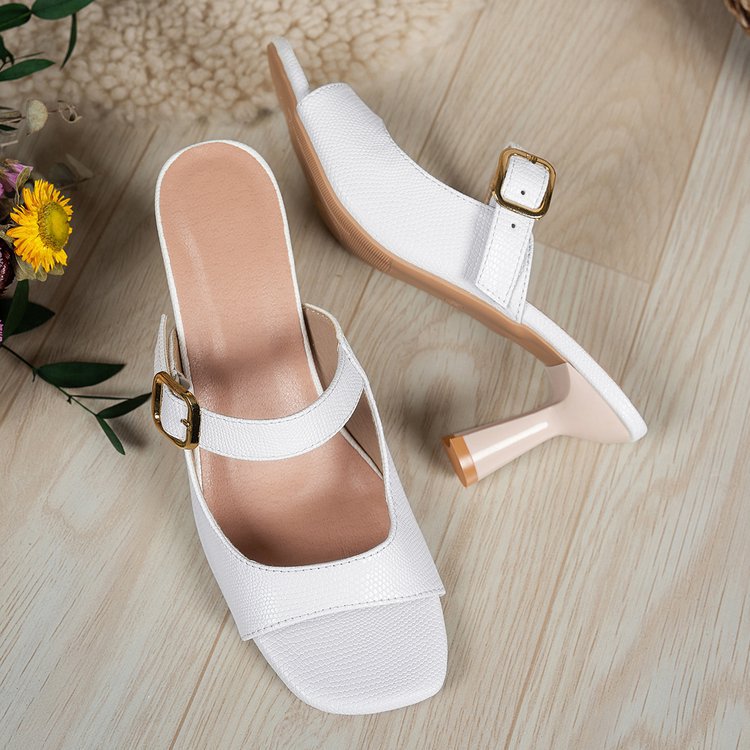 Damen elegante Slingback-Sandalen mit modischem Blockabsatz