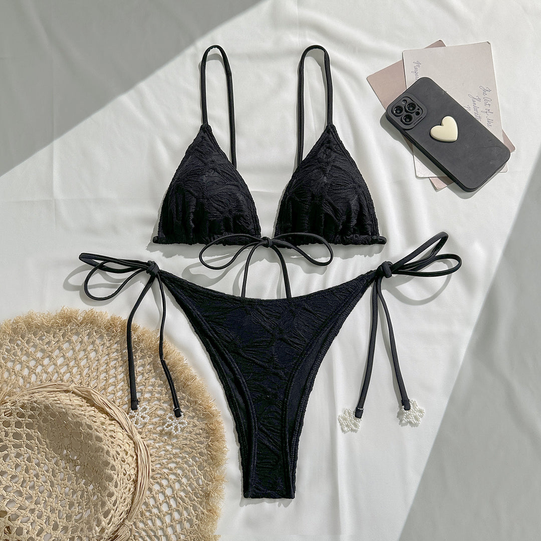 Damen Triangel-Bikini mit verspielten Schleifen R&B