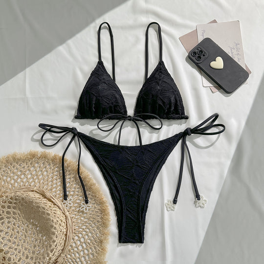 Damen Triangel-Bikini mit verspielten Schleifen R&B