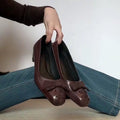 Damen elegante Ballerinas mit modischer Schleifenapplikation und bequemer Innensohle R&B