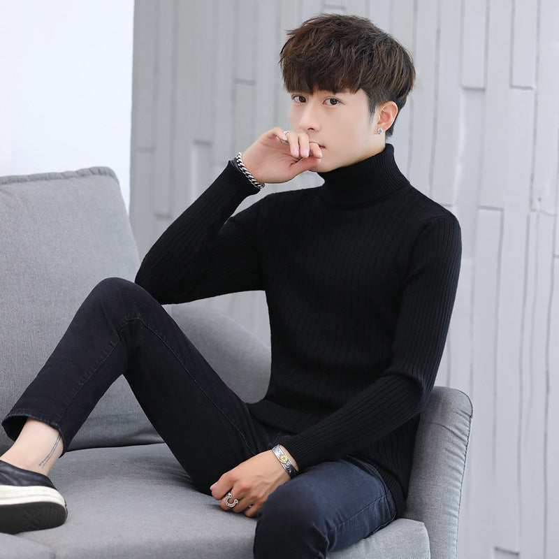 Herren Eleganter Rollkragenpullover mit Rippmuster R&B
