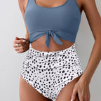 Damen Bikiniset mit Hoher Taille und Raffungen R&B
