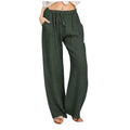 Damen nan weite Leinenhose mit Tunnelzug, hoher Bund und praktischen Seitentaschen R&B