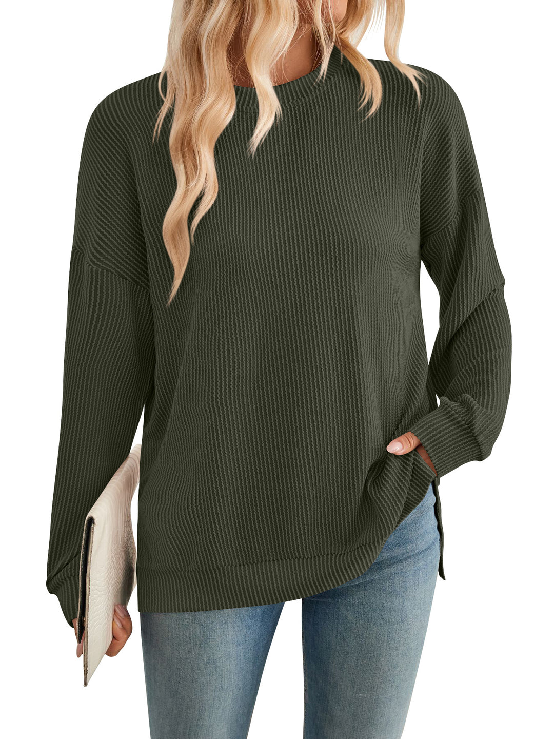Damen lässiger Strickpullover R&B
