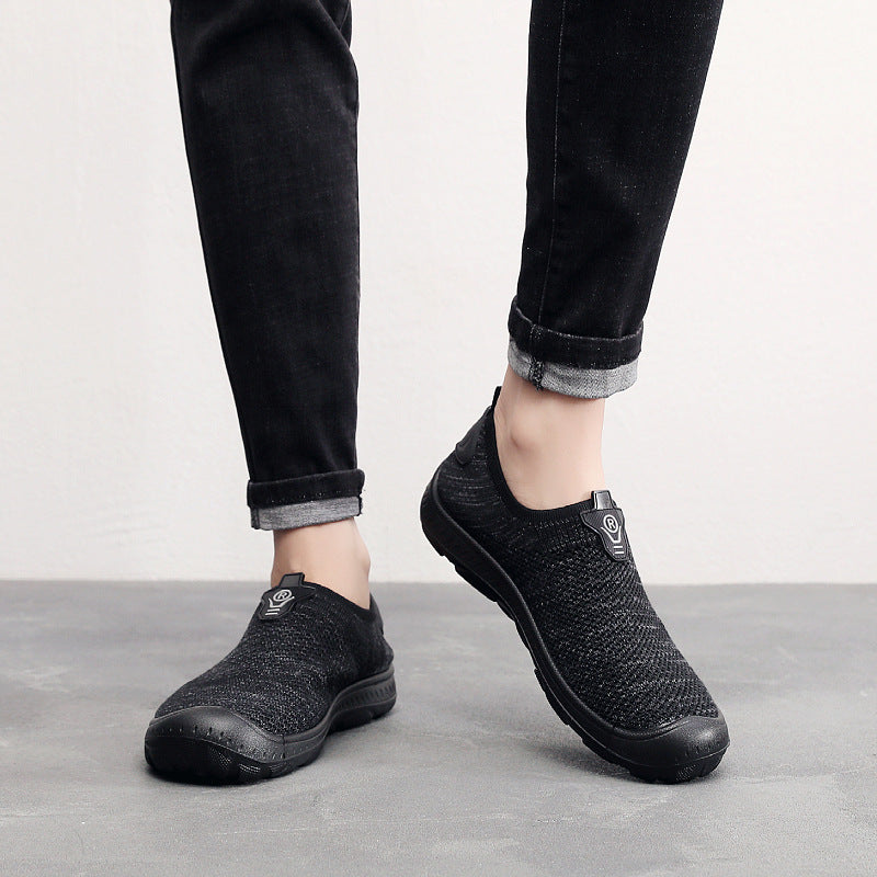 Damen atmungsaktive Slip-On Sneakers mit elastischem Einsatz