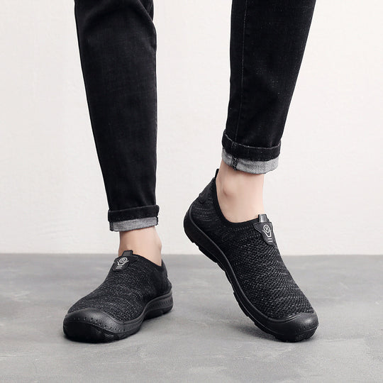 Damen atmungsaktive Slip-On Sneakers mit elastischem Einsatz R&B