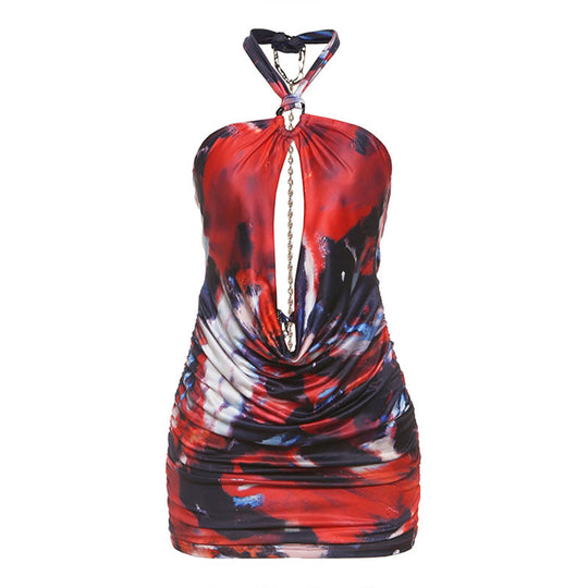 Damen Mini Kleid mit schickem Wickeldesign und tiefem Ausschnitt R&B