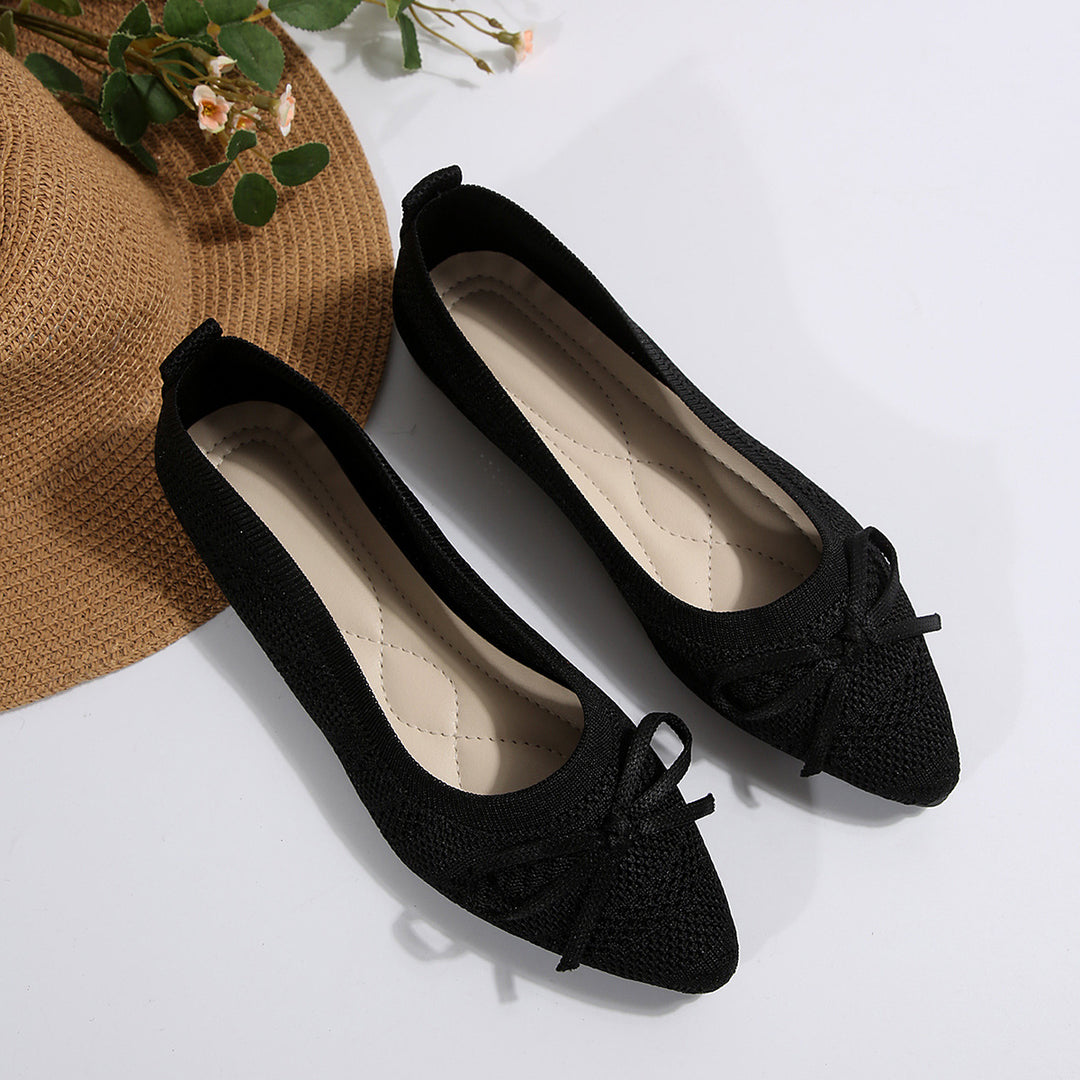 Damen Bequeme und stilvolle Ballerinas mit dekorativer Schleife R&B