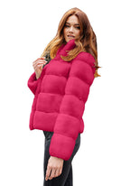 Damen Modische Daunenjacke mit hohem Kragen R&B