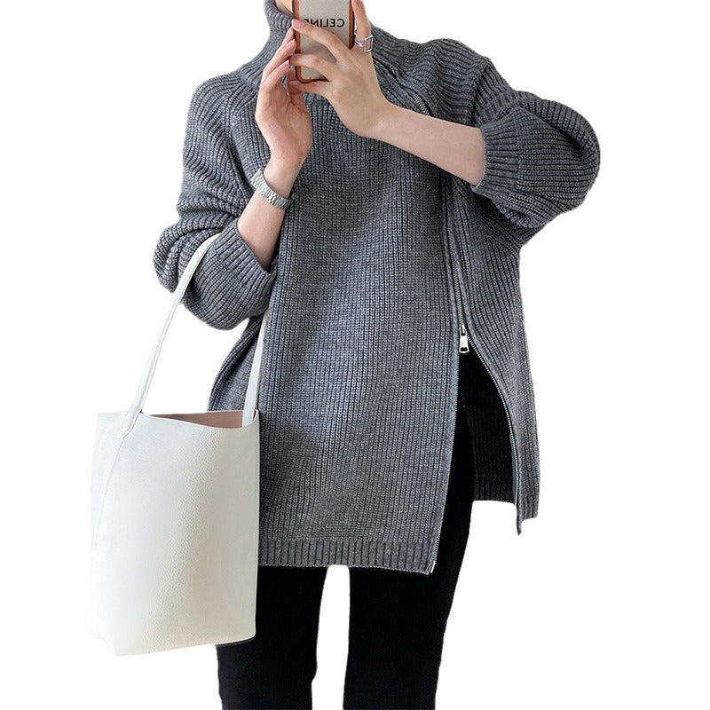 Damen Flair Pullover mit asymmetrischem Schnitt und Stehkragen R&B