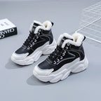 Damen warme High-Top Sneakers mit kuscheligem Innenfutter und robustem Sohlenprofil R&B