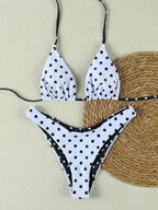 Damen Triangel-Bikini-Set mit modischem Punkte-Design R&B