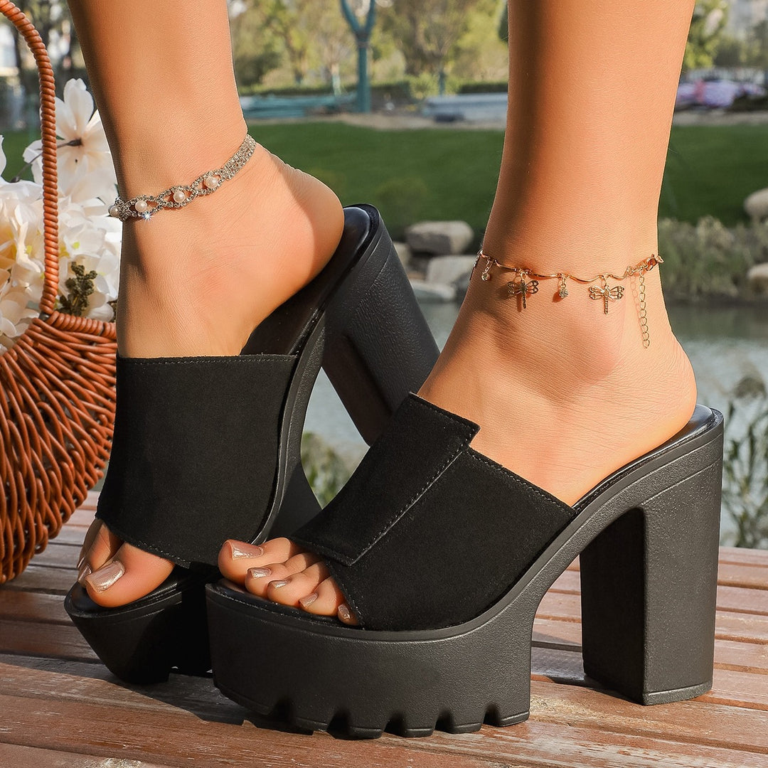 Damen Plateausandalen mit trendigem Blockabsatz R&B
