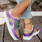 Damen Glitzernde Sneaker mit bunten Schnürsenkeln und weicher Sohle R&B