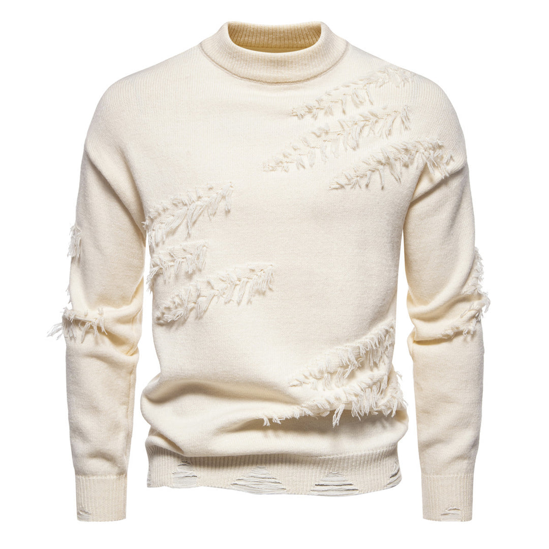 Herren modischer Rollkragenpullover mit distressed Details R&B
