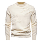 Herren modischer Rollkragenpullover mit distressed Details