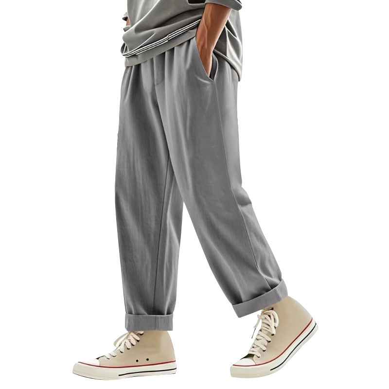 Herren lockere Chino-Hosen mit seitlichen Taschen und elastischem Bund R&B