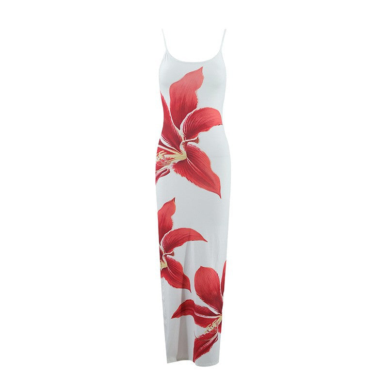 Damen Maxikleid mit traumhaftem Blumendruck und zarten Spaghettiträgern R&B