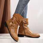 Damen Stiefeletten mit modischem Falten-Design und dekorativem Schleifenverschluss R&B