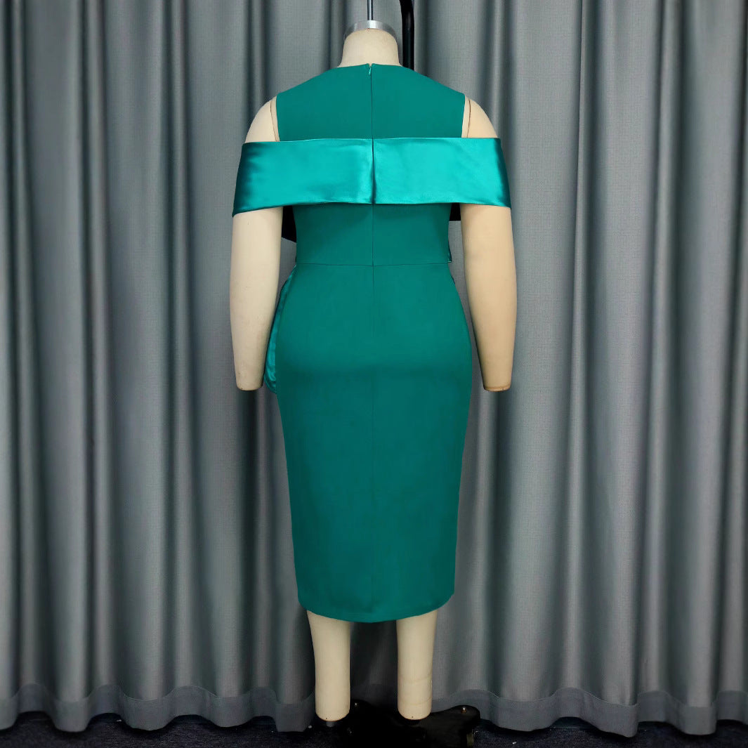 Damen Elegantes Wickelkleid mit asymmetrischem Saum und dekorativen Falten R&B