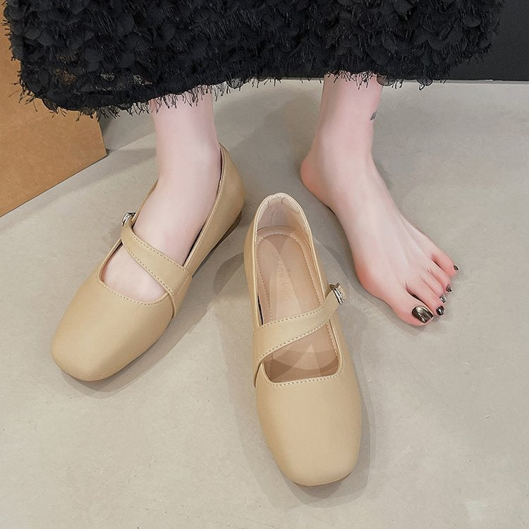 Damen bequeme Ballerinas mit verstellbarem Riemen R&B