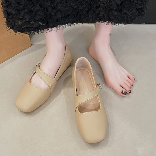 Damen bequeme Ballerinas mit verstellbarem Riemen R&B