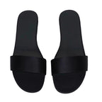 Damen Flache Slides mit breitem Satinriemen und komfortablem Fußbett R&B